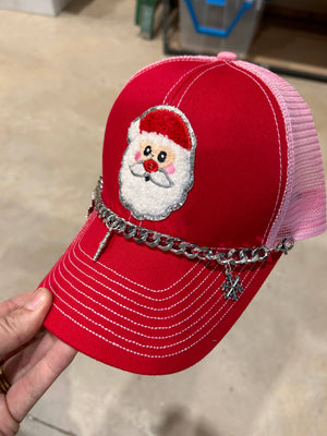 Chenille Santa Trucker Hat (CHAIN NOT INCLUDED)