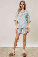 Rolling Stone Print Pajama Set