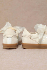 JULIE RIBBON EMBROIDERY LACE EDGE DETAIL SNEAKERS