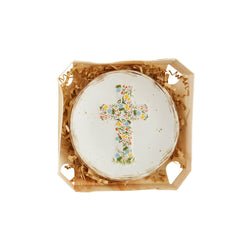 Flower cross trinket dish