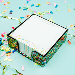 Confetti Acrylic Holder + Sticky Reminder Set