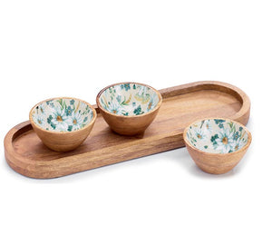 Tray dip bowl trio set