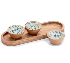 Tray dip bowl trio set