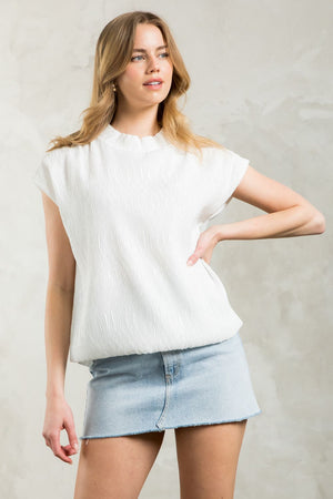 Sleeveless textured top