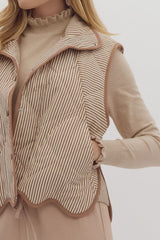 Quilted striped vest