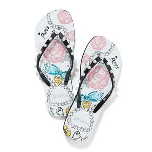 Jewels Black Flip flop- Brighton