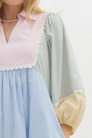 Pastel pinstripe dress