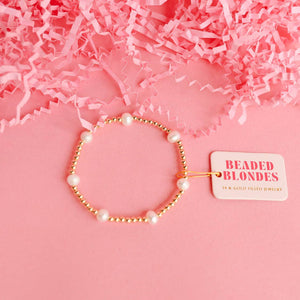 Kate Pearl Bracelet in Gold: Standard 6.75 inch