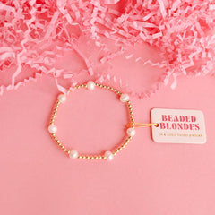 Kate Pearl Bracelet in Gold: Standard 6.75 inch