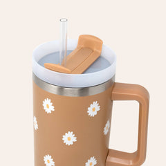 40oz Take Me Everywhere Tumbler - Dancing Daisy Sandstone