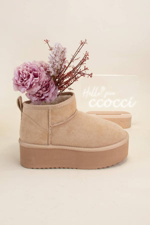 BENJI MINI ANKLE PLATFORM HEEL FUR-LINED UGG BOOTS