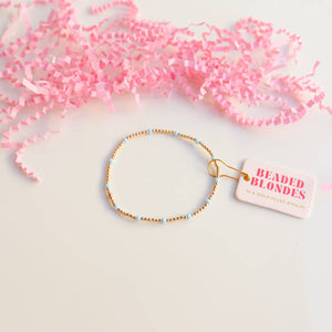 Sky Blue Dainty Poppi Bracelet: Standard 6.75 inch