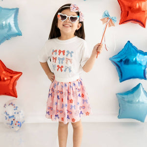 Red, White, & Cute Tulle Bow Headband - Hair Bows