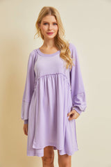 FLOWY FLARE BABYDOLL DRESS WITH POCKETS