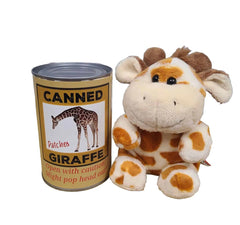 Canned plush animale