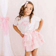 Ballet Bow Tiered Tutu - Kids Dress Up Skirt - Coquette: 1-2Y