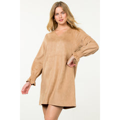 Long sleeve Suede dress