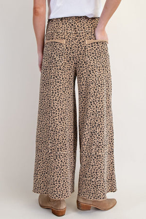Plus- Camel mineral washed comfort pant