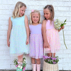 Lavender Confetti Flower Dress - Kids Easter Dress