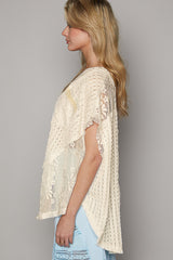 Cream oversized lace top