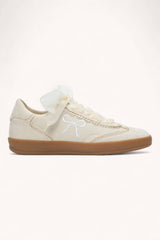 JULIE RIBBON EMBROIDERY LACE EDGE DETAIL SNEAKERS