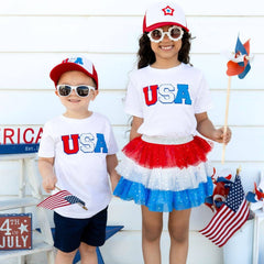 Patriotic Petal Tutu - Dress Up Skirt - Kids 4th of July