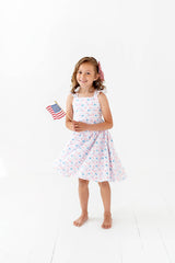 Rosita Dress in Patriotic Flags| Pocket Twirl Dress