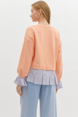 Apricot top with pleated detail