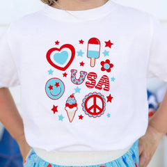 4th Of July Doodle Short Sleeve T-Shirt