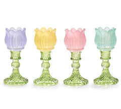 Tulip glass tea light holder