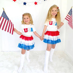 Patriotic Petal Tutu - Dress Up Skirt - Kids 4th of July