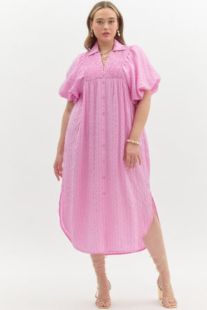 Pink textured maxi-Plus