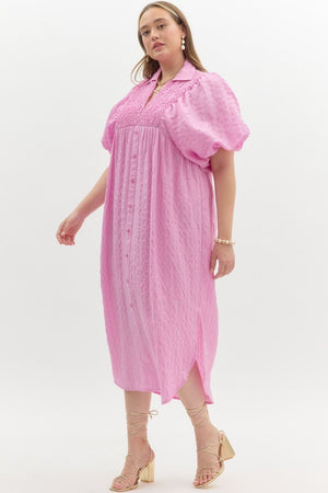 Pink textured maxi-Plus