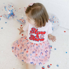 Red, White, & Cute Tulle Bow Headband - Hair Bows