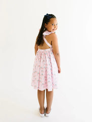 Rosita Dress in Pink Flags | Girls Pocket Twirl Dress