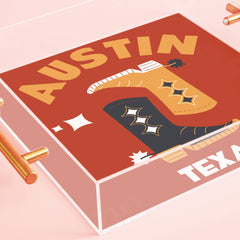 Austin Acrylic Tray With Gold Handles