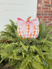 Pink Gingham Pumpkin : Yard Sign