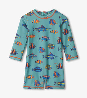 Tropical fish one piece rashguard