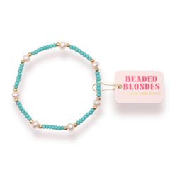 Turquoise Pearl Bracelet: Extended 7.25 inch
