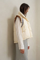 Elegant Embroidered Puffer Vest