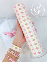 Roses and Bow Coquette Embroidered Bracelet