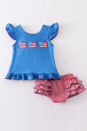 Flag baby girl bloomer set