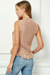 Lace detailed sweater top