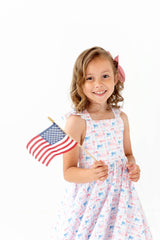 Rosita Dress in Patriotic Flags| Pocket Twirl Dress