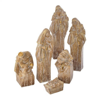 4-14” resin textured nativity