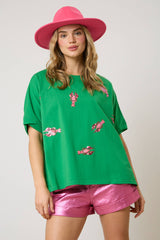 Lobster Sequin Patch Tee