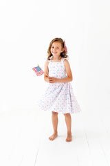 Rosita Dress in Patriotic Flags| Pocket Twirl Dress