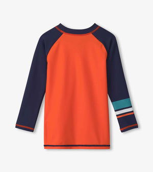 Orange long sleeve rash guard