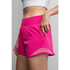 3INCH STRETCH WOVEN EXERCISE SHORTS WITH SIDE MESH DETAILS