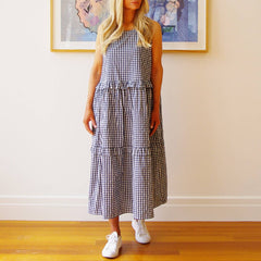 Rosie Sleeveless Cotton Gingham Dress